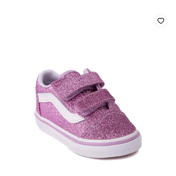 Vans Old Skool V Glitter Skate Shoe - Baby / Toddler - Lilac - Picture 1 of 16